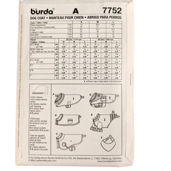 Simplicity Burda Sewing Patterns For Pets Dog Clothes Beds & Cat Toys Lot Of 4 - Picture 8 of 9